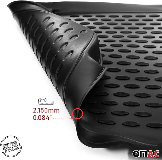 OMAC Floor Mats for VW Golf Mk6 2007-2014 Car Mats All Weather 3D Custom Fit Rubber Mat Waterproof Odorless TPE Floor Liners Laser Measured Non-Slip (Black)