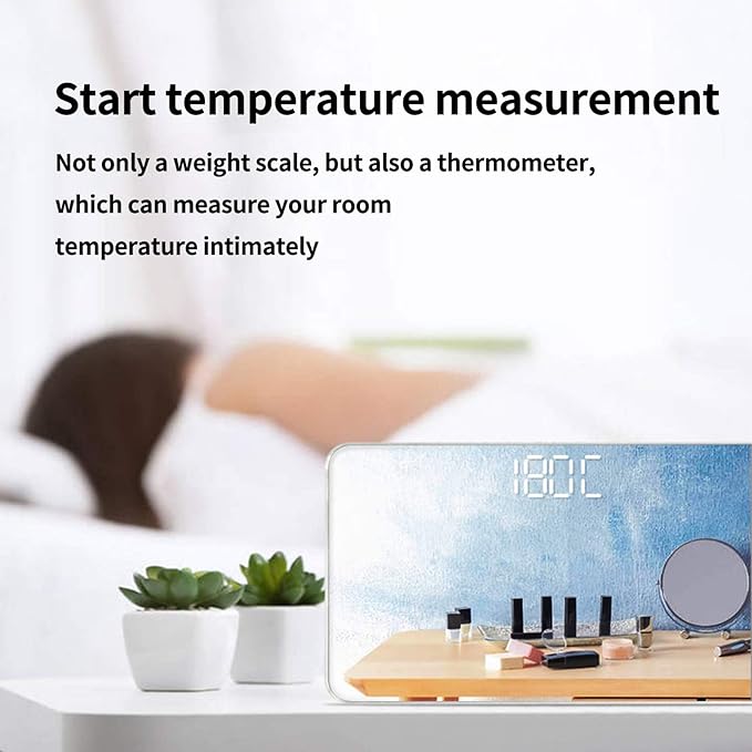Travel Scale for Body Weight, Venugopalan Small Portable Body Weight Scales Digital Bathroom Mirror Scale Mini Electronic Scale for Personal Health, Body Tape Measure Included (Rechargeable)