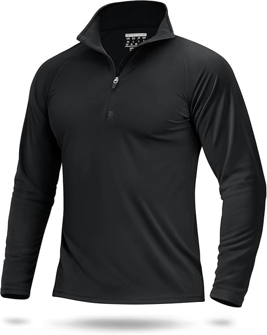 Boladeci Men's UPF 50+ Sun Shirts 1/4 Zip Long Sleeve SPF UV Protection Lightweight Quick Dry Quarter Zip Golf Shirts