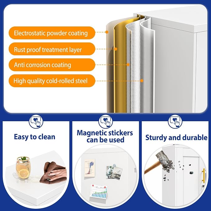 GAIOUS 35'' Tall Metal Storage Cabinet - Image 4