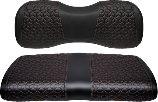 Golf Cart Seat Covers Front for Yamaha G29/Drive/Drive 2 2007+ Standard Seat Cushion, EZGO Vinyl Leather Seat Cover Set Replacement Accessories, No Staples, Black(4 PCS)