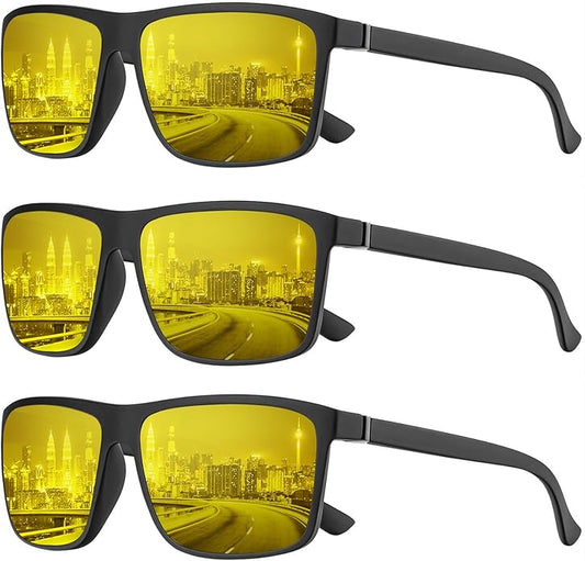 KALIYADI Polarized Sunglasses for Men and Women, Mens Sun Glasses with UV Protection for Driving Fishing Golf (3 Packs)