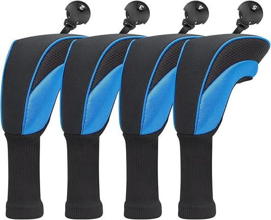 Golf Head Covers for Fairway Woods Driver Hybrids 5 Pieces Nylon Mesh Sports Fan Golf Club Headcovers-Golf Accessories for Men Women.