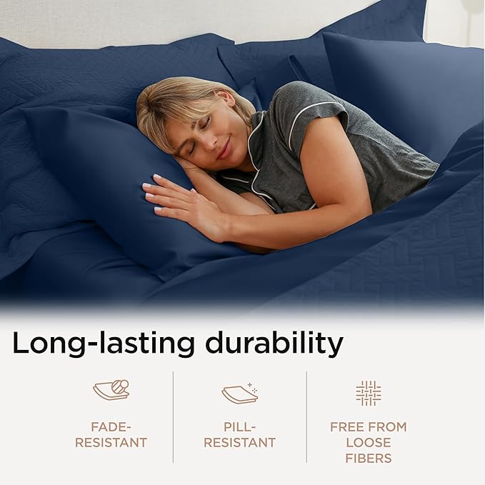 Threadmill Luxury 800 Thread Count Queen 100% Cotton Sheets - Folkstone Blue Sateen Weave Bed-Sheets, Better Than Egyptian Cotton,4 Pc Solid Soft Bed Set, Fits 16" Deep Pocket