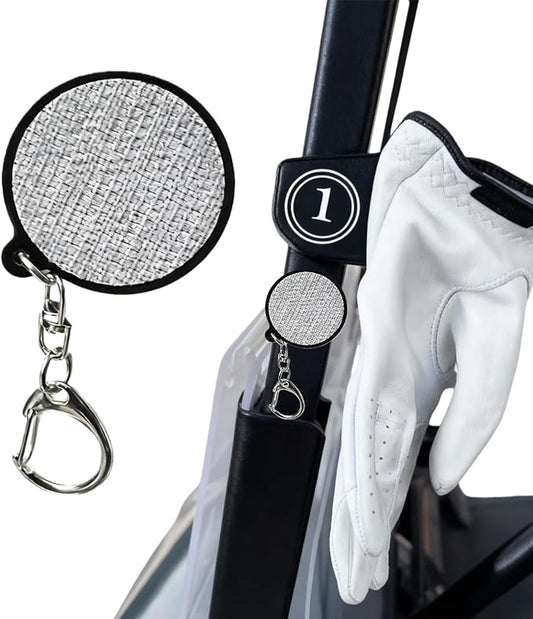 Magnetic Golf Glove Holder Clip – Strong Neodymium Magnet & Grip Pad – Attaches to Golf Cart, Bag or Belt – Keeps Gloves Dry, Fresh & Secure – Hand-Assembled Acrylic Golf Accessory for Men & Women
