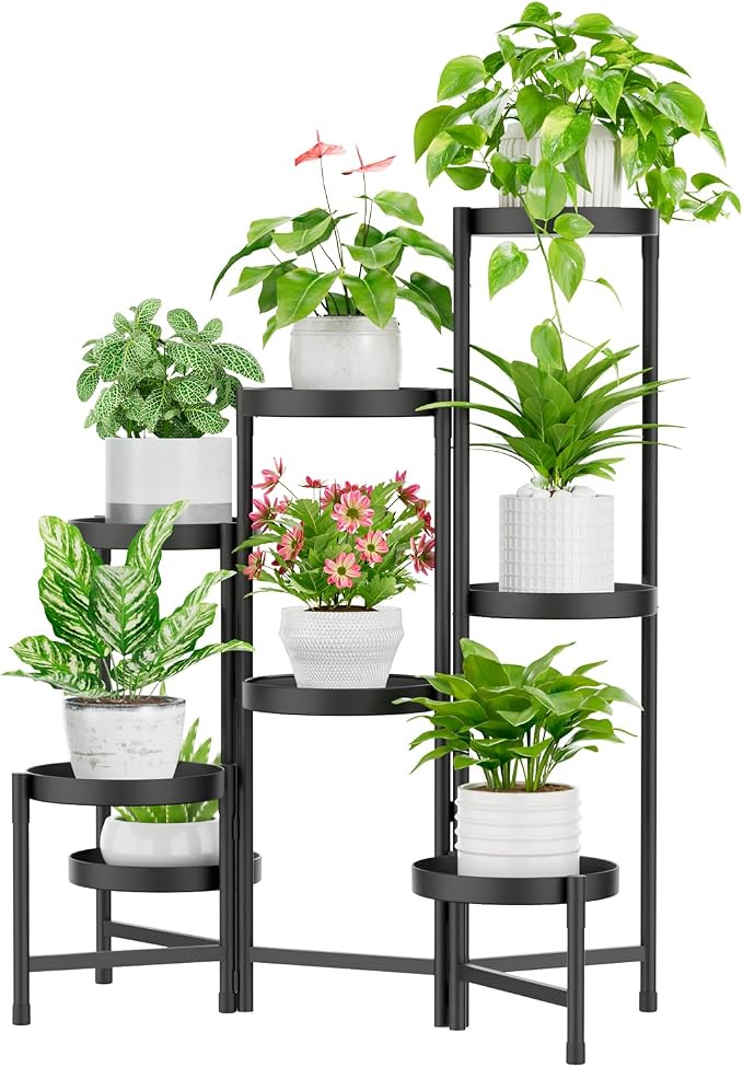 iDavosic.ly Plant Stand Indoor Outdoor, 8 Tier Metal Corner Shelf, Folding by iDavosicly
