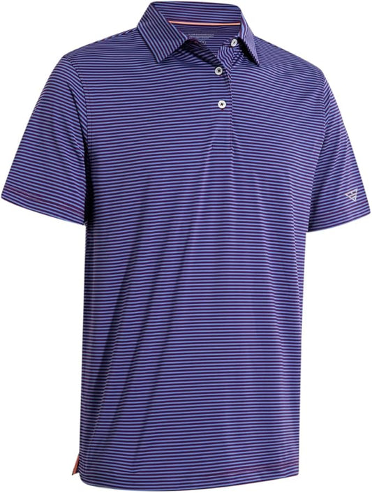 Golf Shirts for Men Dry Fit Short Sleeve Print Performance Moisture Wicking Polo Shirt