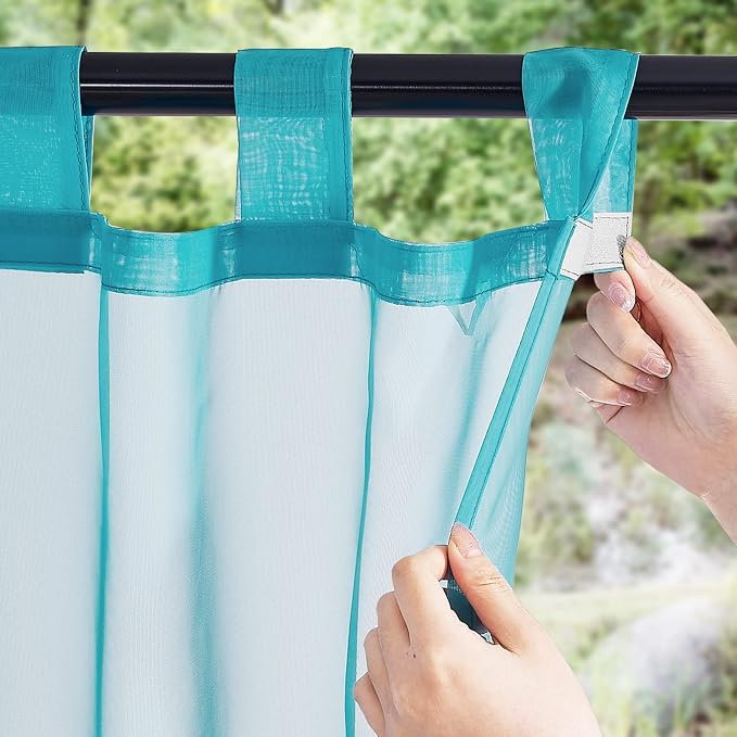 NICETOWN 2 Panels Outdoor Sheer Curtains - Image 2