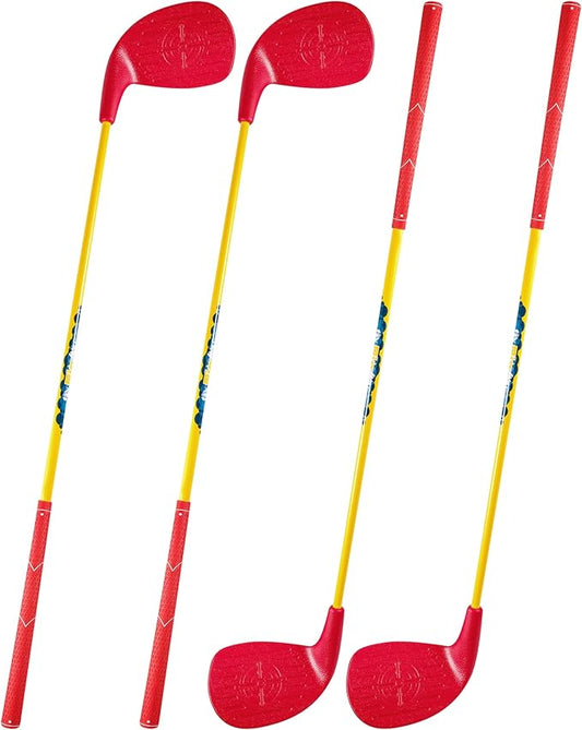 4 Pack Red Golf Clubs with 5” x 3.5” Oversized Heads and 36” Lightweight Carbon Shaft Perfect for Outdoor Yard Games