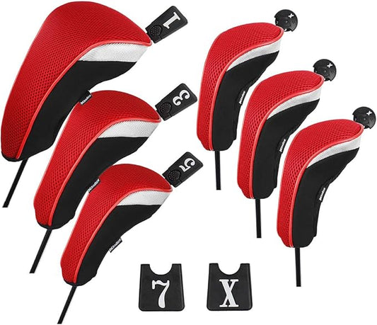 Andux 6pcs/Set Golf Club Head Covers Woods Driver Fairway Hybrid Set (3 Hybrids + 3 Woods)
