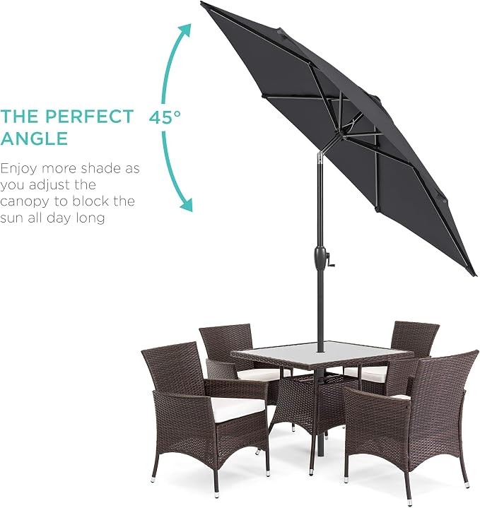 Best Choice Products 7.5ft Heavy-Duty Round Outdoor Market Table Patio Umbrella - Image 2
