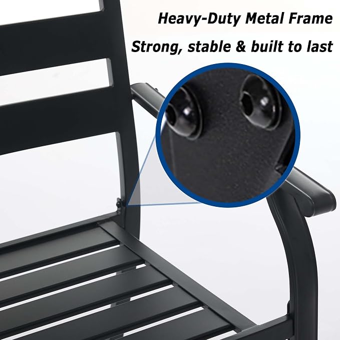 Patio Dining Chairs Set of 2, Metal Patio Furniture Set - Image 5