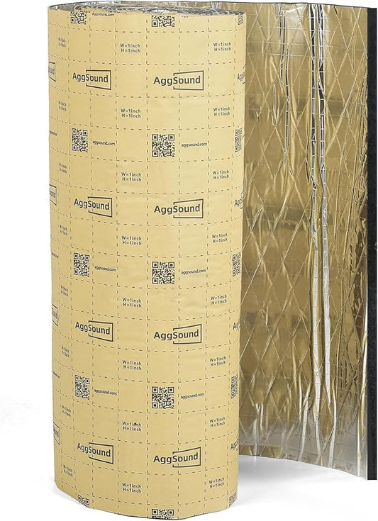 197mil 18sqft Sound Deadening Mat, Heat Shield Automotive Carpet Car Insulation Foam Board Sound Dampening, Aluminum Foil Finish Noise Insulation and Vibration Dampening Material