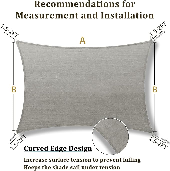 Shade&Beyond 24'x30' Sun Shade Sail Canopy Rectangle, UV Block Breathable - Image 5