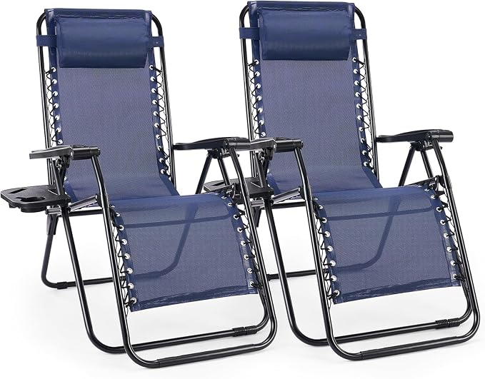 Chaise Lounge Chair Outdoor Set of 2, Oversized Zero Gravity Chair, Lawn Chairs by ALPEN