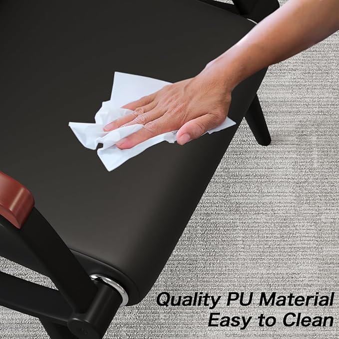 wonline Waiting Room Chairs, Office Furniture Reception Chairs with Arms, Leather Chairs is Suitable for Clinic,Airport,Hospital,Barber,Salon,Bank-(Black 4pcs)