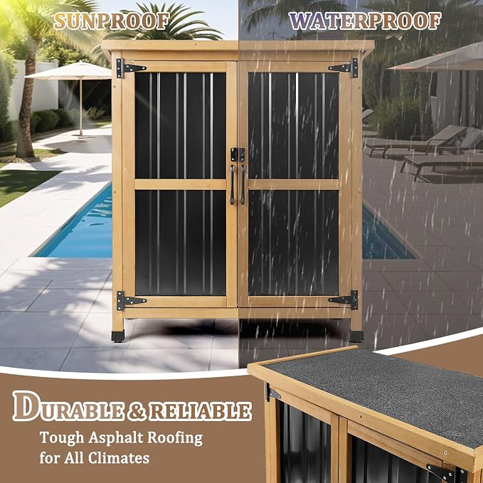 PetsCosset Small Weatherproof Outdoor Storage Cabinet - Image 7