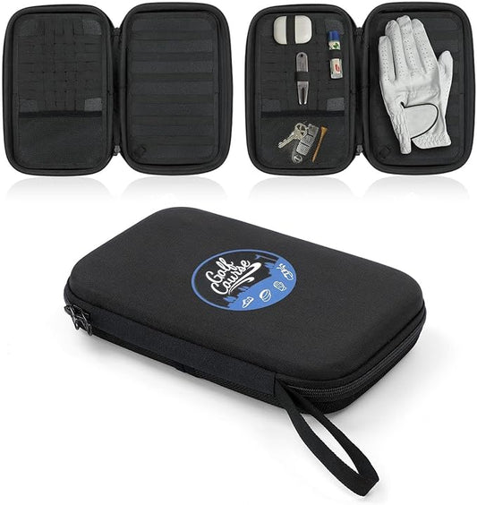 VISEMAN Golf Glove Holder Case, Golf Accessory Case with Detachable Golf Glove Shaper, Portable Golf Hard Case Waterproof for Golf Essentials, Balls, Markers, Tees