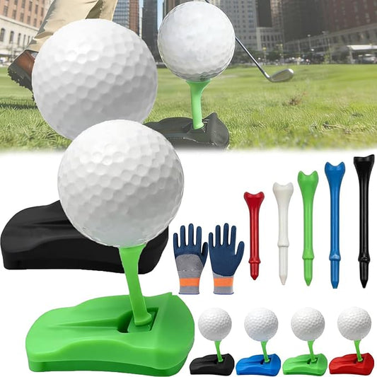 Hinged Turf Base V3 - Turf Tee for Artificial Turf-Includes Tee Variety Packs, Golf Simulator Training Tees, Tees Quick Easy Ball Setup All-Weather for Driving Range Home