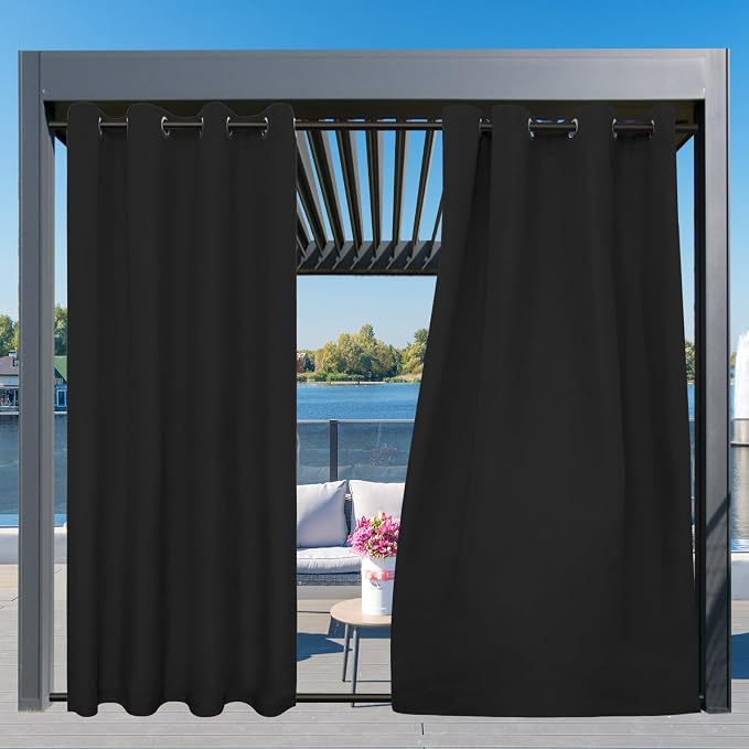 Easy-Going Outdoor Curtains for Patio 1 Panel, 54x120 inch, Weatherproof - Image 3