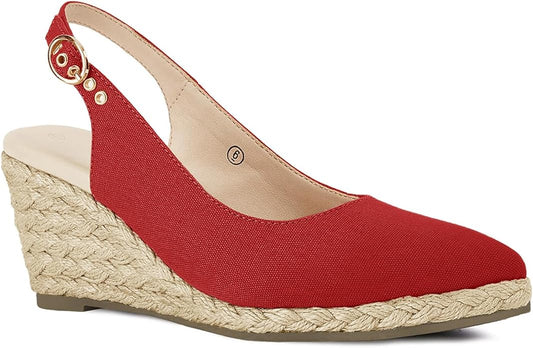 Juliet Holy Womens Wedge Sandals Espadrilles Closed Toe Slingback Buckle Strap Comfortable Casual Summer Wedges Shoes