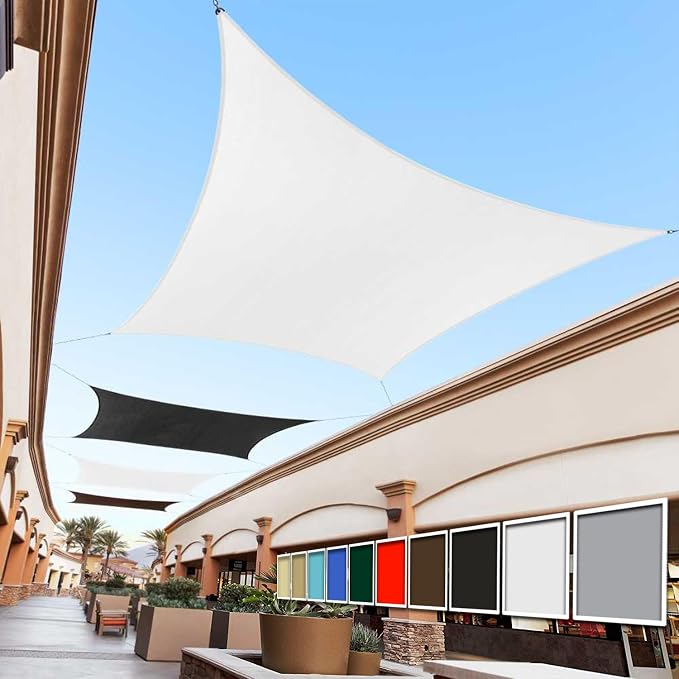 Royal Shade 11' x 18' White Rectangle Square Sun Shade Sail Order to Make by RoyalShade