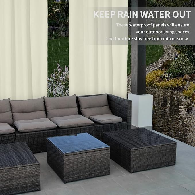 Easy-Going 100% Waterproof Outdoor Curtains 54x96 inch, Gazebo and Pergola 2 - Image 4