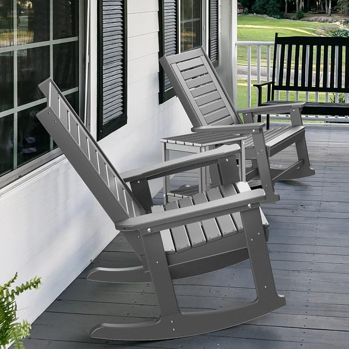 GREENVINES Oversized Outdoor Rocking Chair, HDPE Rocker - Image 5