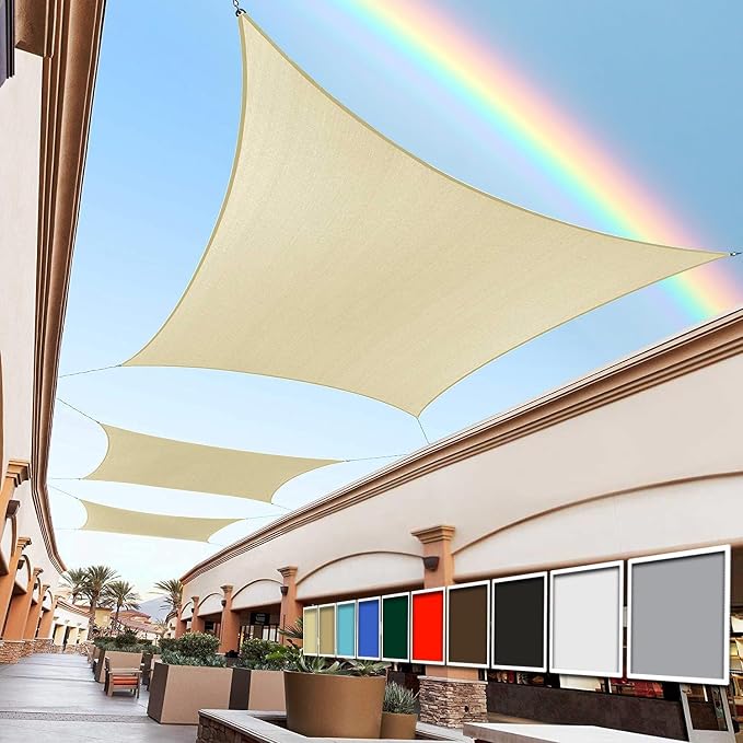 Royal Shade 16' x 19' Custom Size Beige Rectangle Sunshade Sail by RoyalShade