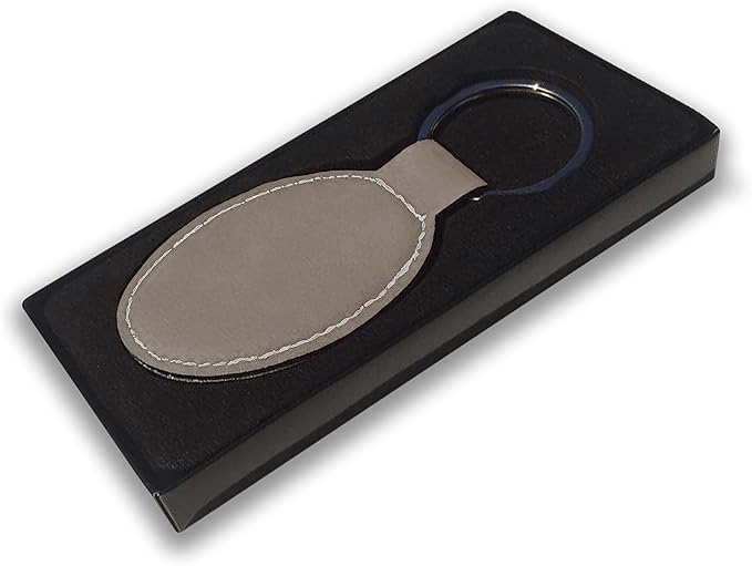 LaserGram Oval Keychain, Off Road Racer, Personalized Engraving Included (Light Brown)