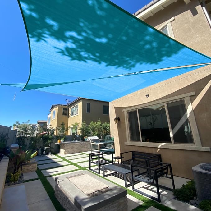 Sun Shade Sail 12' x 12' x 17' Turquoise Blue Right Triangle | Outdoor sun by SUNLAX