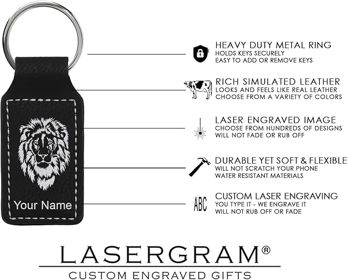 LaserGram Rectangle Keychain, Coat of Arms Germany, Personalized Engraving Included (Black with Silver)
