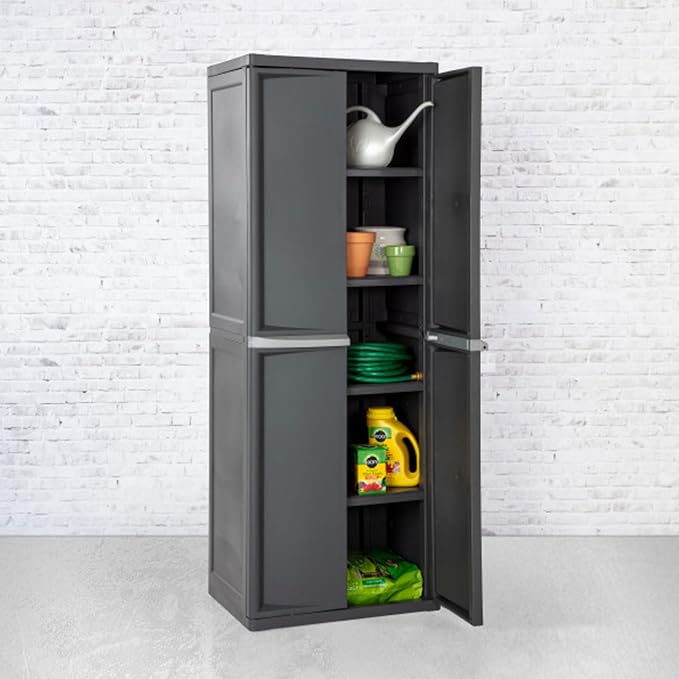 Sterilite 4 Shelf Cabinet, Durable Plastic Storage Solution, 1 Pack | - Image 6