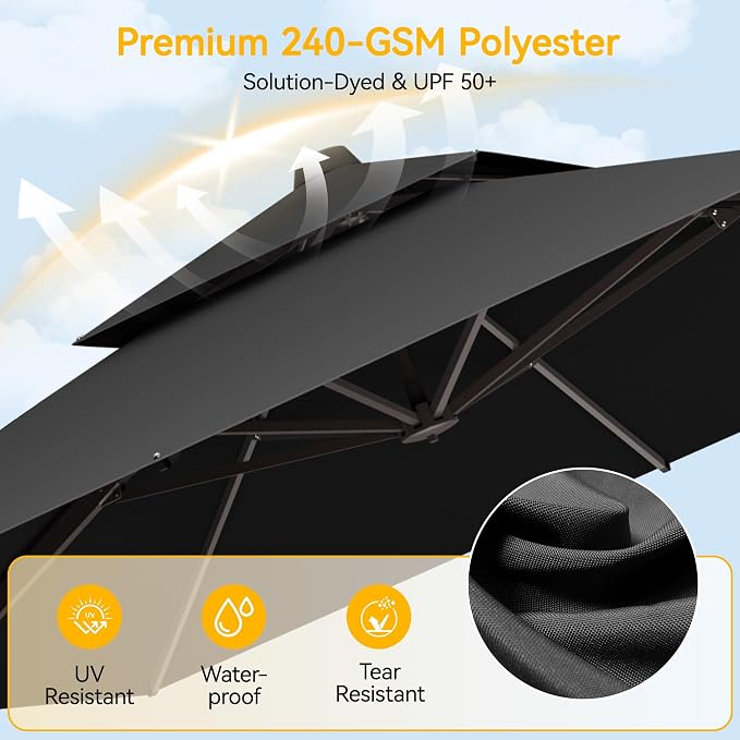 10x10 FT Patio Cantilever Umbrella - Image 3