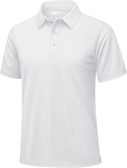 KEFITEVD Men's Polo Shirts Short Sleeve Moisture Wicking Dry Fit Performance Collar Golf Athletic Casual T-Shirt