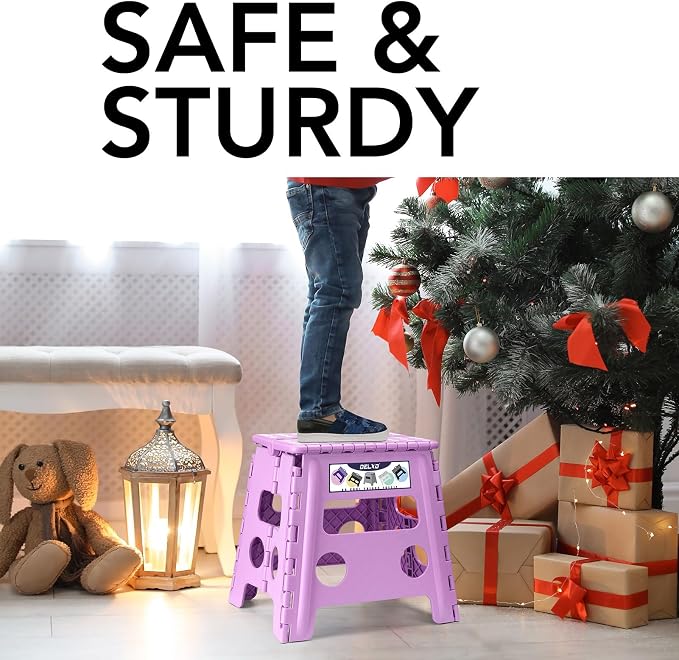 Delxo Folding Step Stool 13 Inch, 300 Lbs Step Stool - Image 3