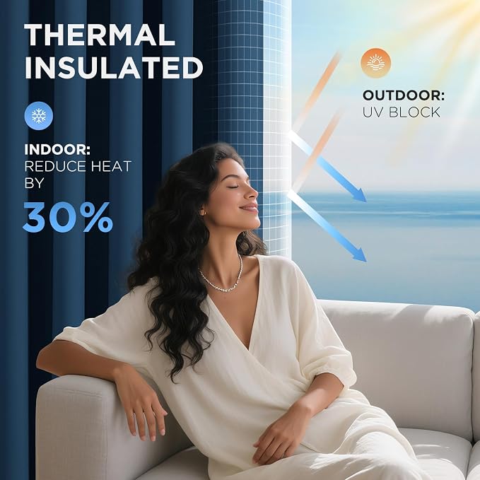 Joydeco Blackout Patio Sliding Door Curtains, Privacy Room Divider Curtains | - Image 5