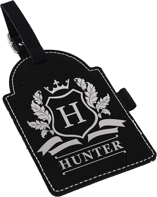 Custom Engraved Golf Luggage and Bag Tag - Customized Golfing Accessories Gift for Golfer, Mom, Dad, Him, Her (Black with Silver)
