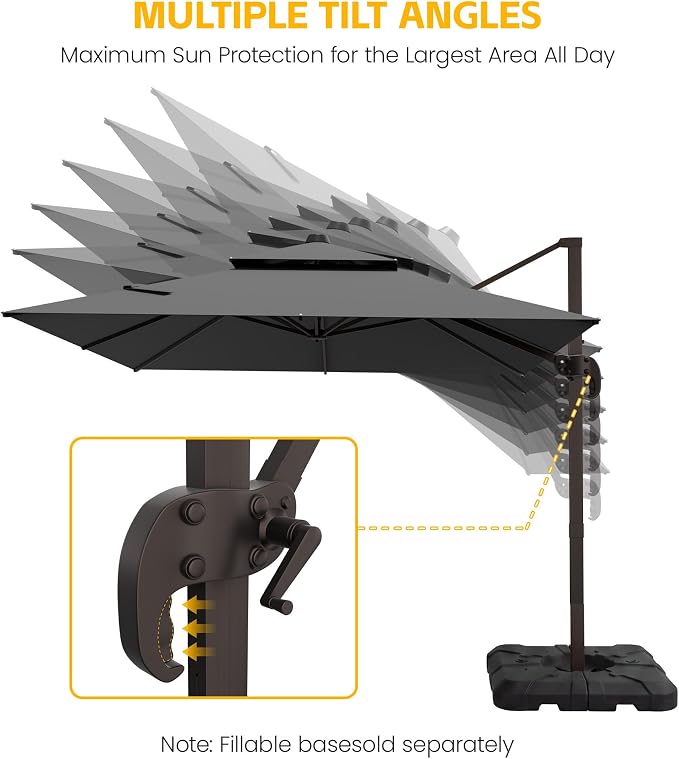 10x10 FT Patio Cantilever Umbrella - Image 6
