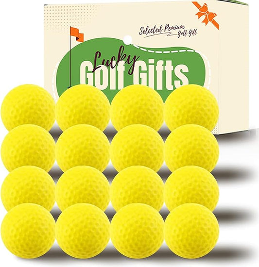 Amy Sport Practice Golf Balls Foam More Weight Value 16/32 Pack, High Density Real Feel 1/3 Distance of Regulation Golf Ball, Soft Durable for Backyard Indoor Outdoor Training