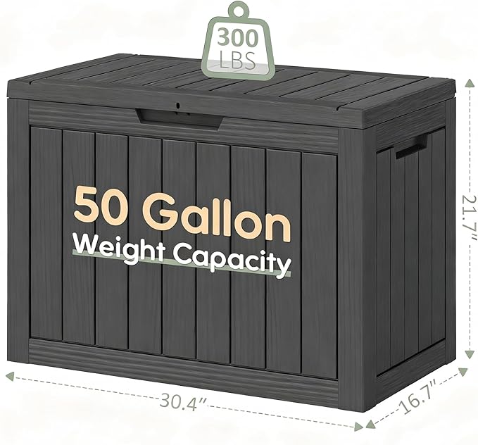 Outdoor Deck Storage Box, Resin Deck Boxes Indoor and outdoor, Waterproof - Image 2