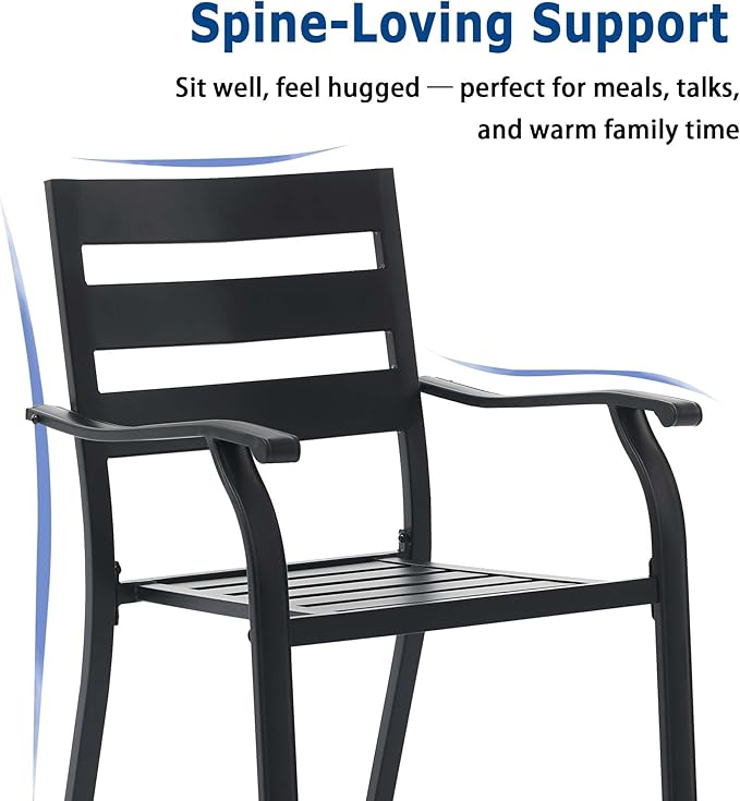 Patio Dining Chairs Set of 2, Metal Patio Furniture Set - Image 3