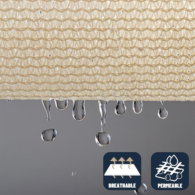 SUNNY GUARD Custom Size 14'x14'x14' Butter Cream Sun Shade Sail Triangle UV - Image 5
