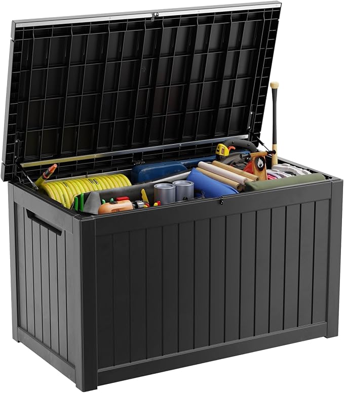 Deck Box - 280 Gallon Large Outdoor Storage Box, Waterproof Patio Furniture by MAIUSCOLI