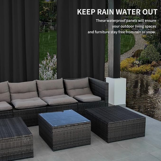 Easy-Going 100% Waterproof Outdoor Curtains 54x108 inch, Gazebo and Pergola 2 - Image 4