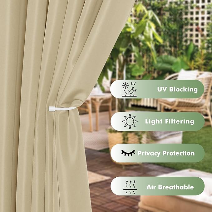 HolidayIdeas 6 Pack Outdoor Curtains - Image 3