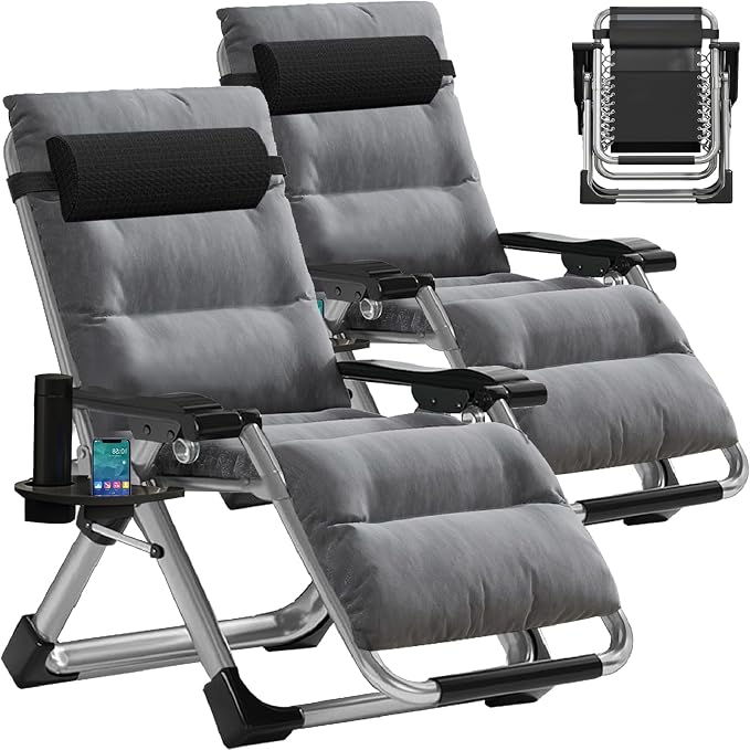 MOPHOTO Zero Gravity Chair, Outdoor Padded Lounge Chair by MOPHOTO