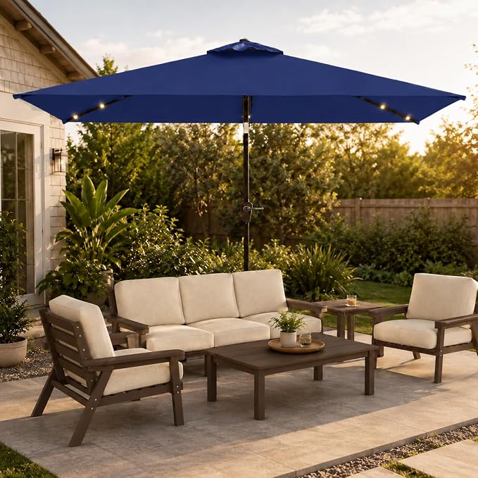 6.5 x 10ft Rectangular Patio Umbrella - Image 9