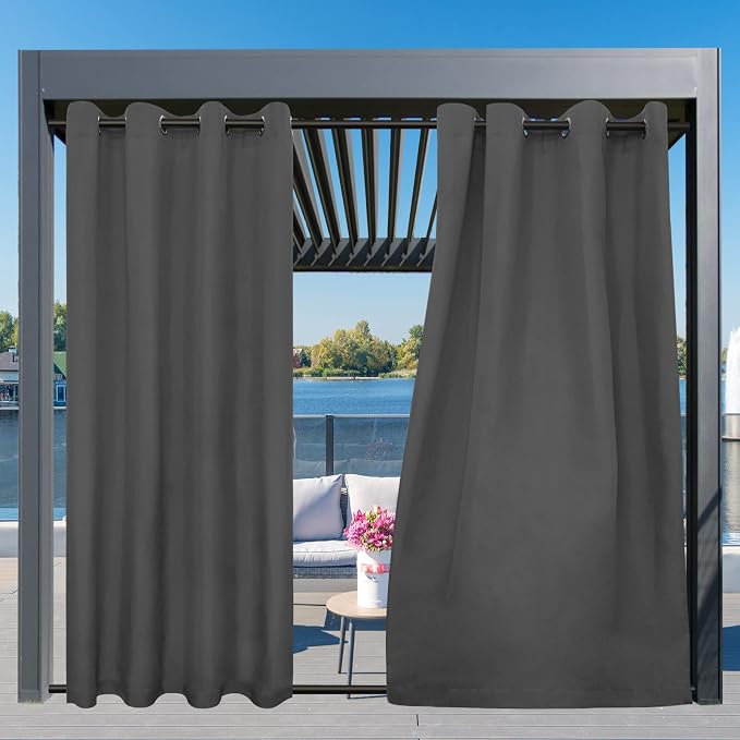 Easy-Going Outdoor Curtains for Patio 2 Panels, 54x84 inch, Weatherproof - Image 3