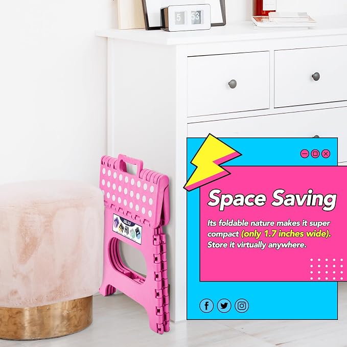 Delxo Folding Step Stool 11 Inch, 300 Lbs Step Stool - Image 8